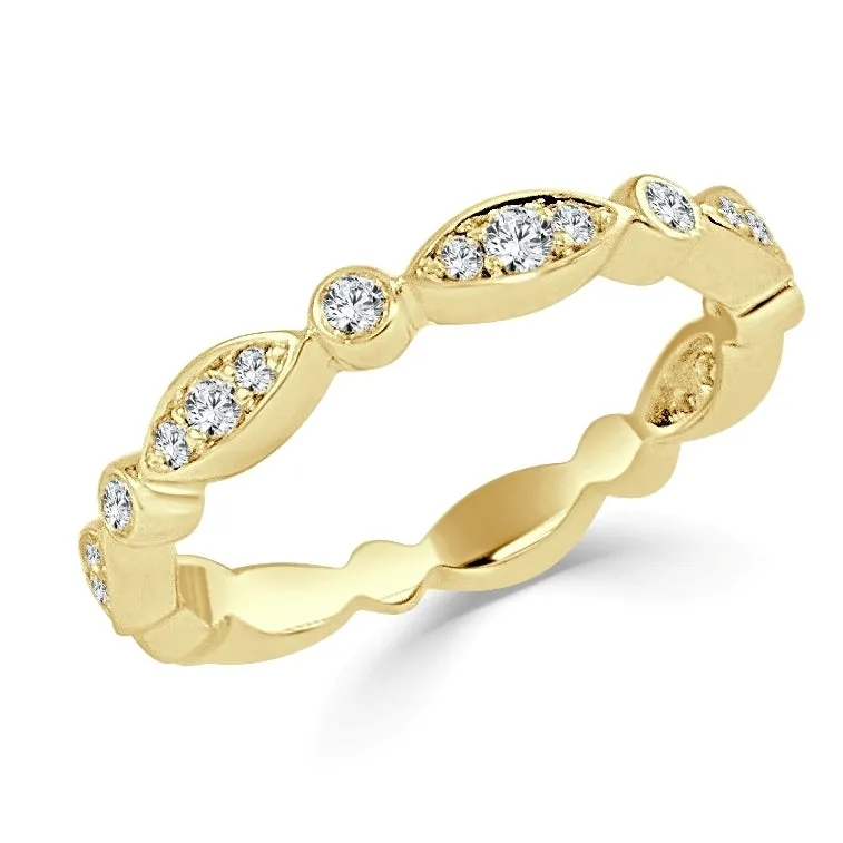 14k Gold & Diamond Stackable Ring - 0.28ct