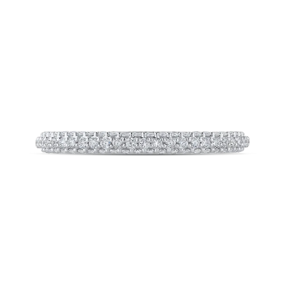 14K White Gold Round Diamond Wedding Band