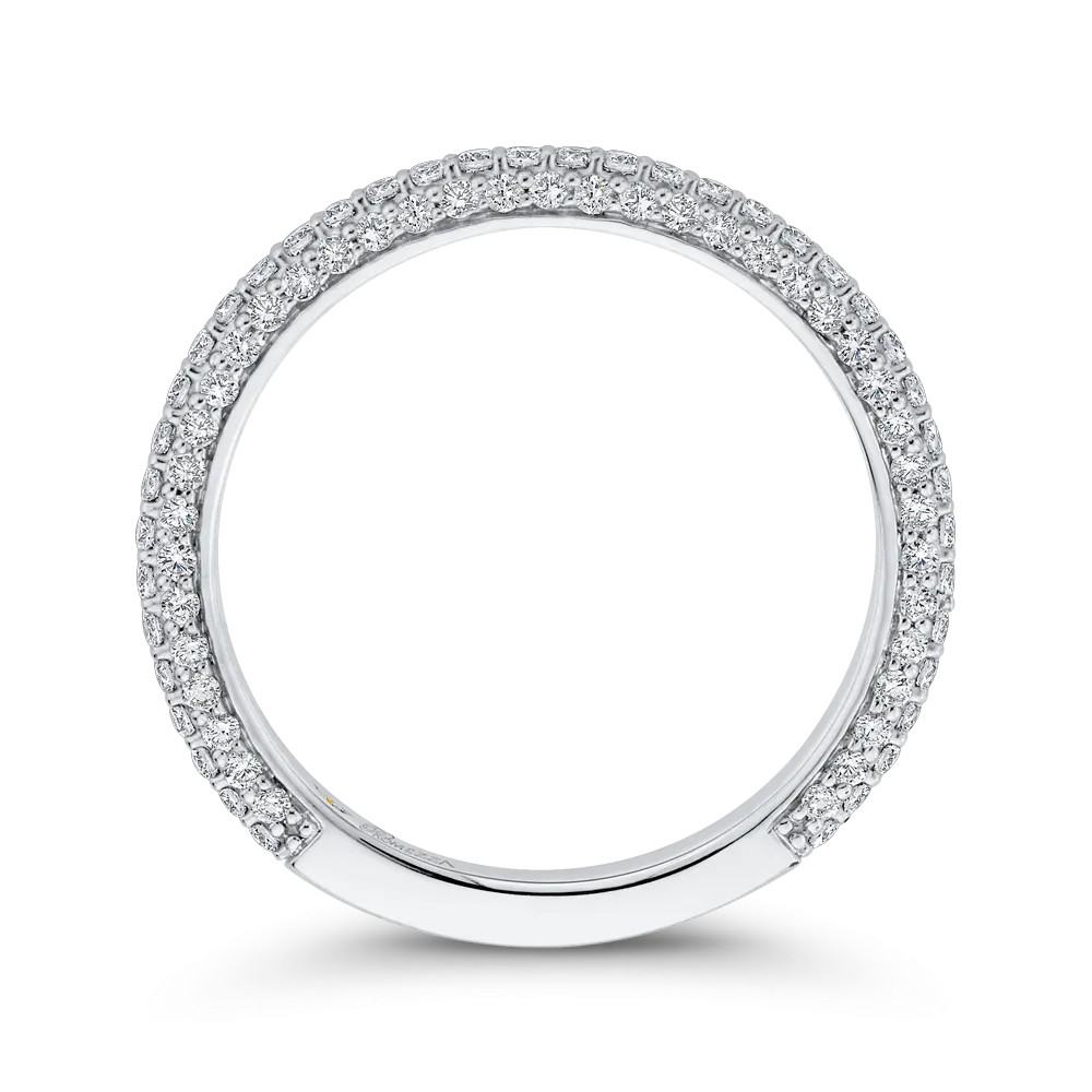 14K White Gold Round Diamond Wedding Band