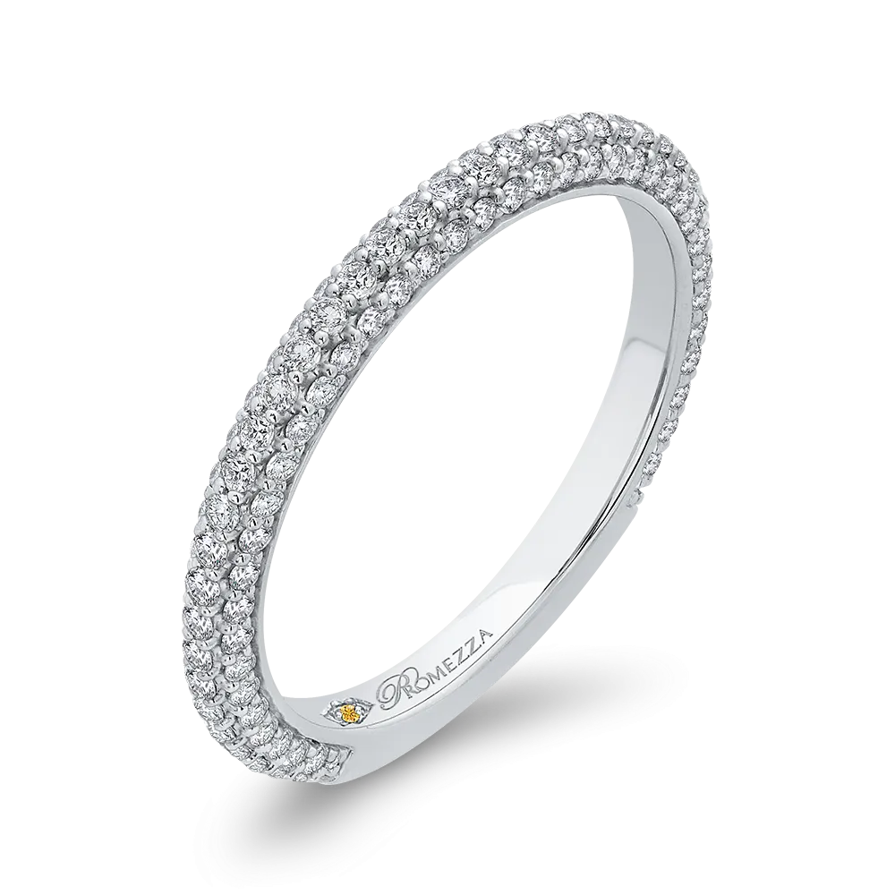 14K White Gold Round Diamond Wedding Band