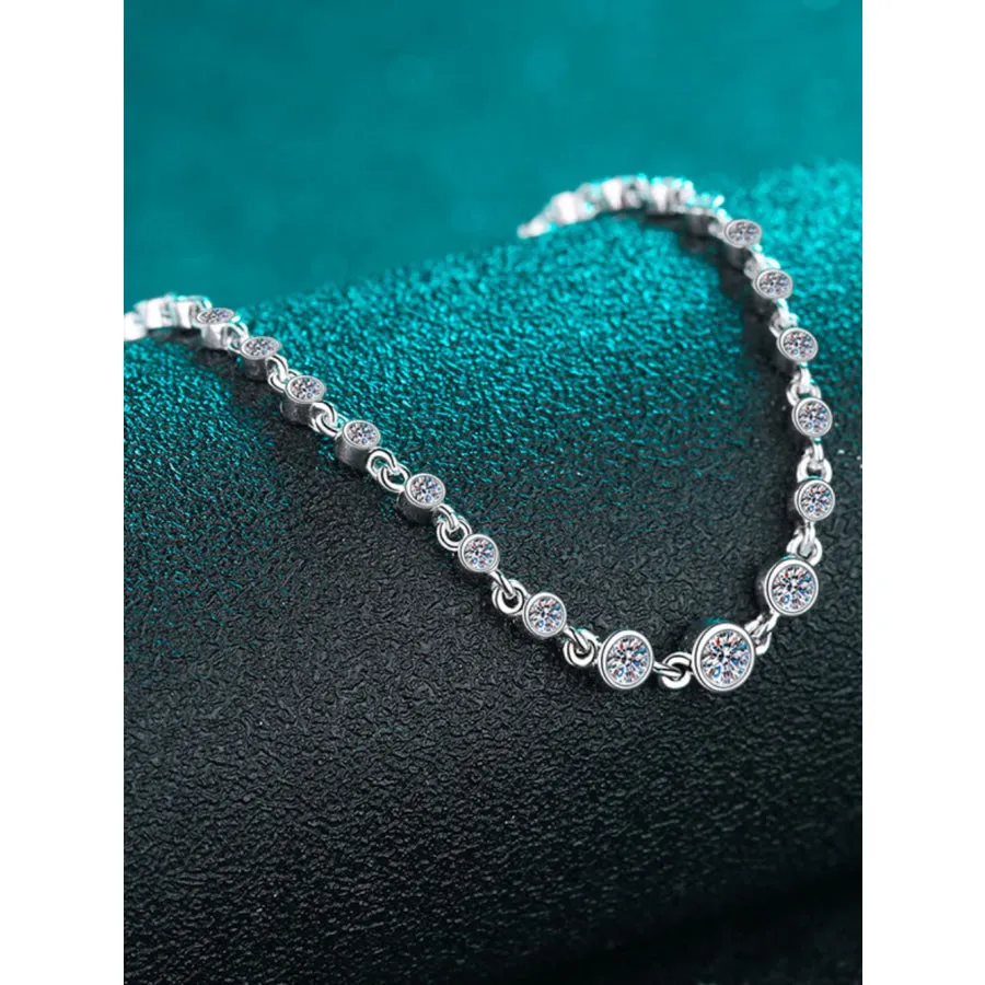925 Sterling Silver Inlaid Moissanite Bracelet
