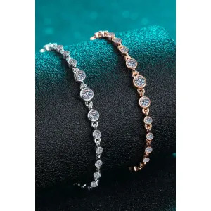 925 Sterling Silver Inlaid Moissanite Bracelet