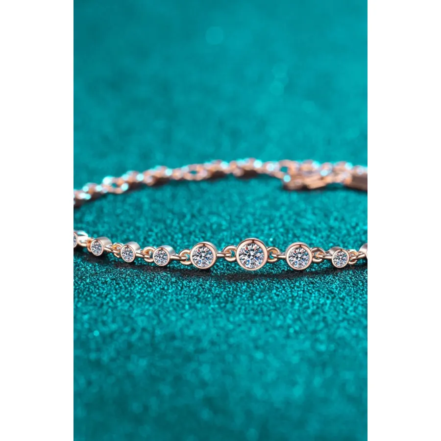 925 Sterling Silver Inlaid Moissanite Bracelet