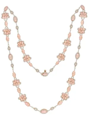 Angel Skin Coral and Diamond Wrap Necklace