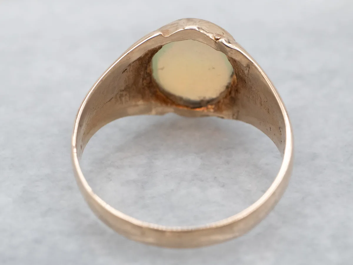 Antique Rose Gold Opal Solitaire Ring