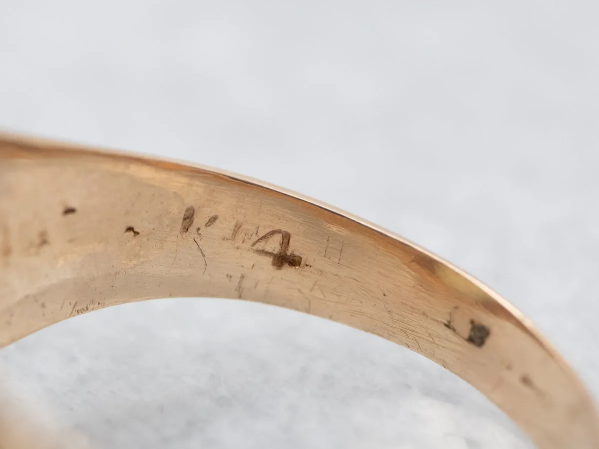 Antique Rose Gold Opal Solitaire Ring