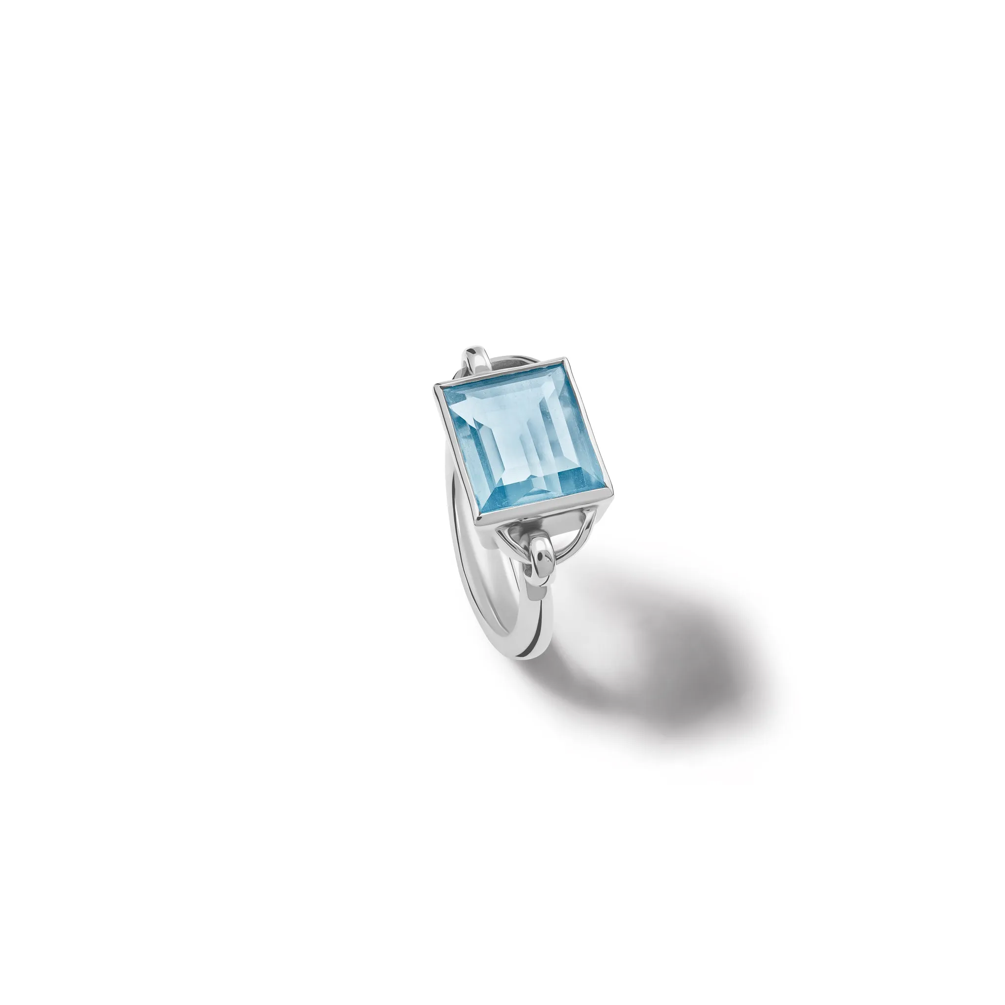 Baguette Ring Silver - Blue Topaz