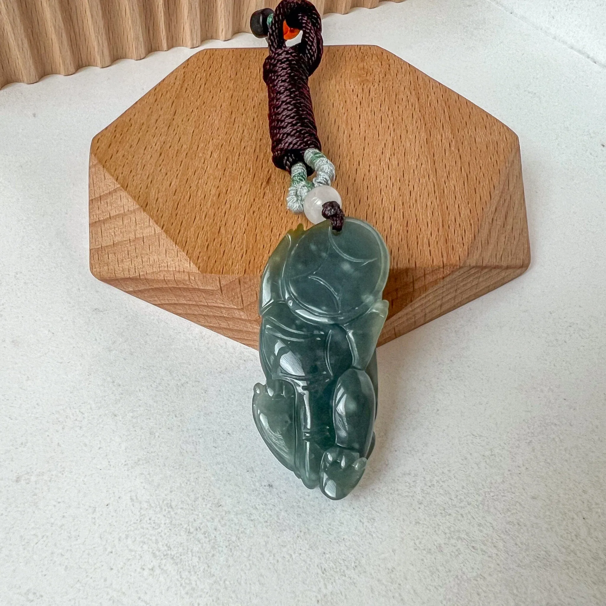 Blue Green Jadeite Jade, Dragon Pixiu Pi Xiu Dragon Chinese Carved Pendant, 貔貅, BGC-0323-0030122
