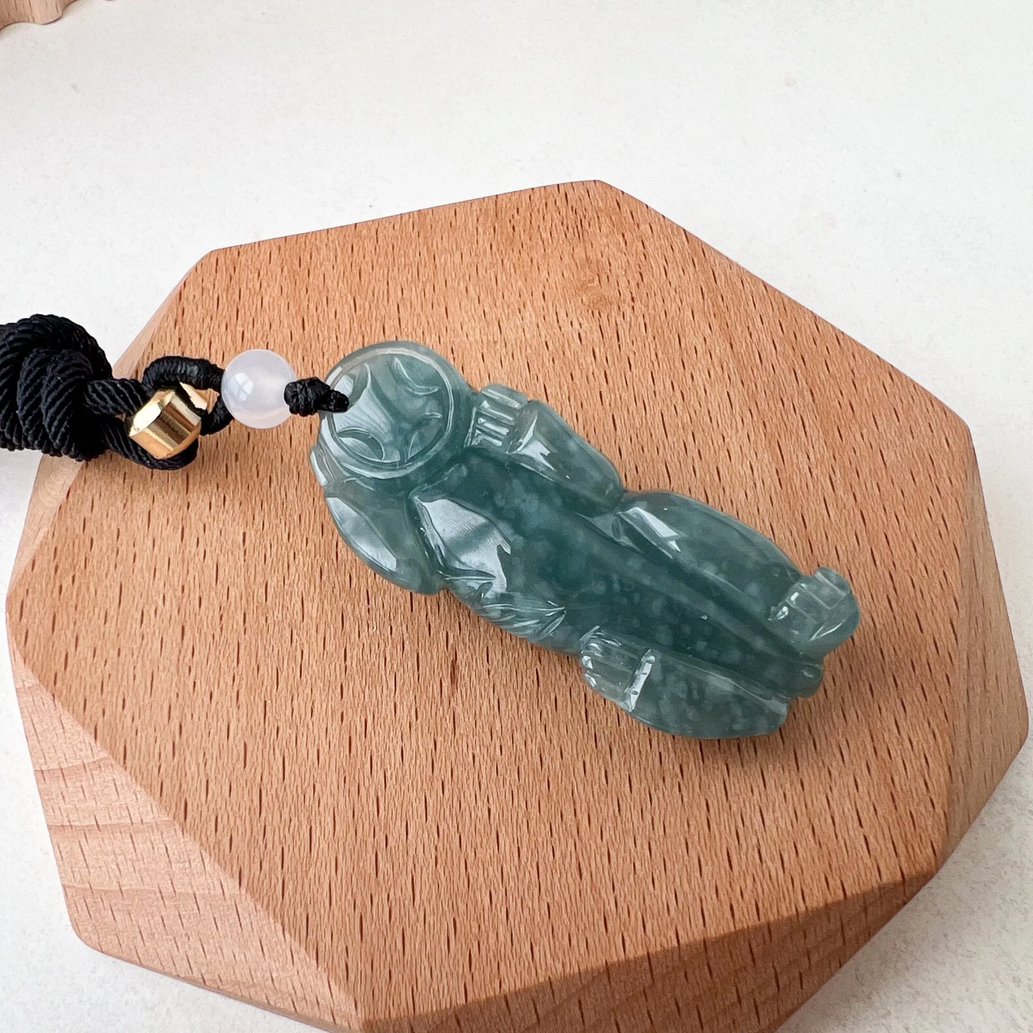 Blue Green Jadeite Jade, Dragon Pixiu Pi Xiu Dragon Chinese Carved Pendant, 貔貅, BGC-0323-0030744