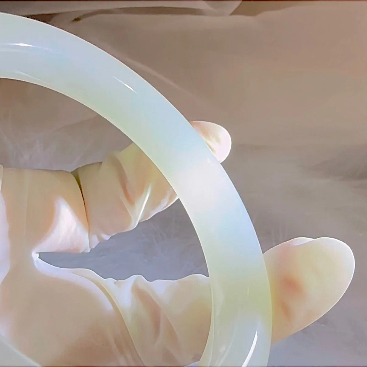 Certified premium white genuine nephrite jade Hetian jade bracelet bangle - inner diameter 56mm
