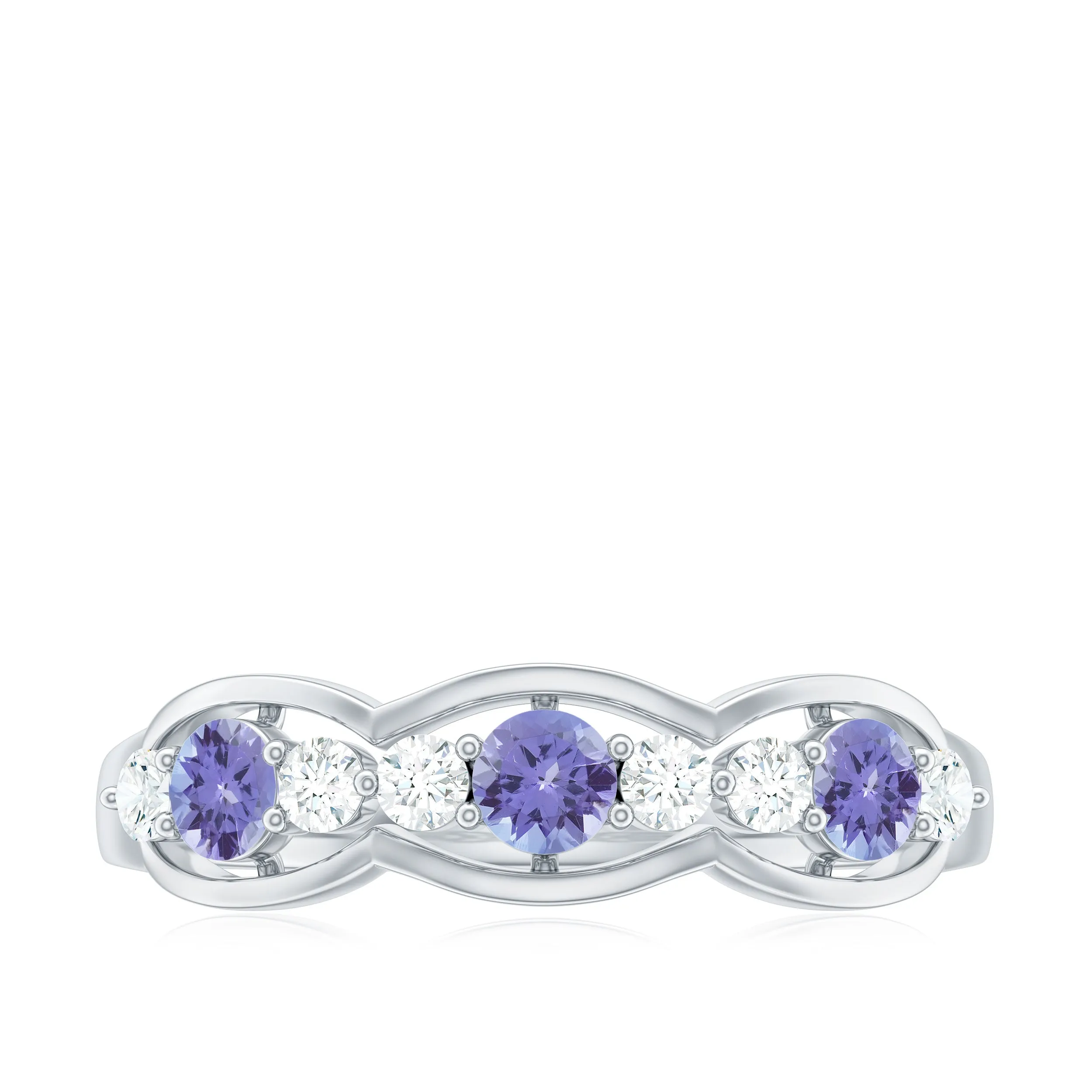 Certified Tanzanite Wedding Anniversary Ring