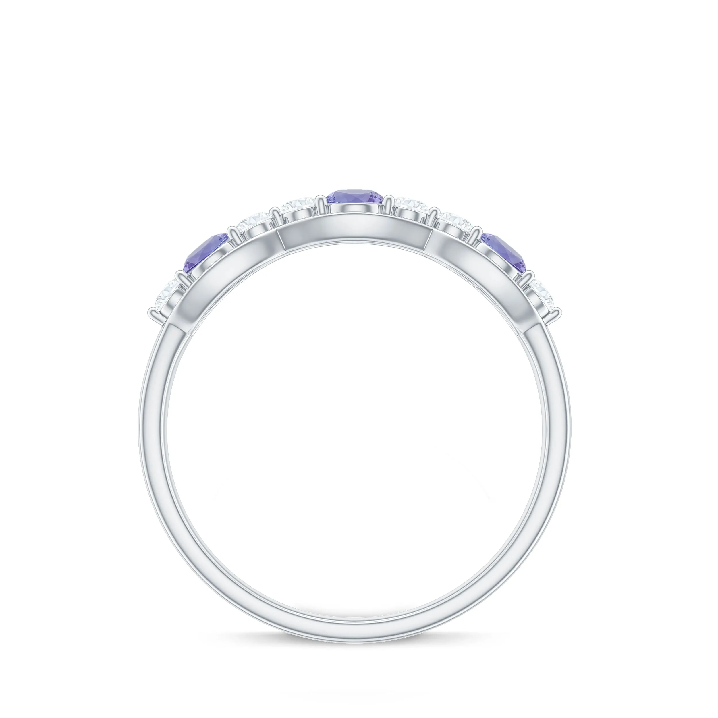 Certified Tanzanite Wedding Anniversary Ring