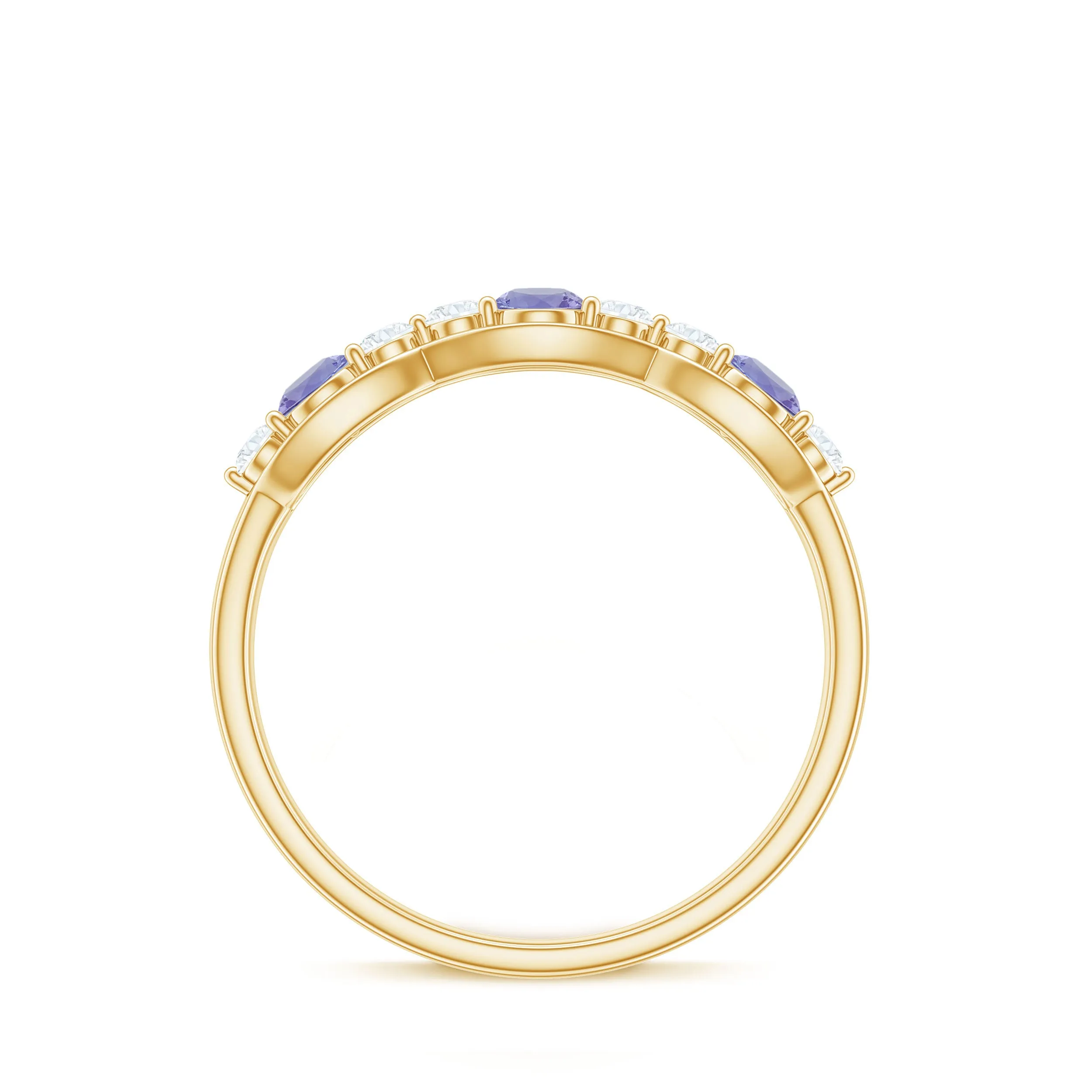 Certified Tanzanite Wedding Anniversary Ring