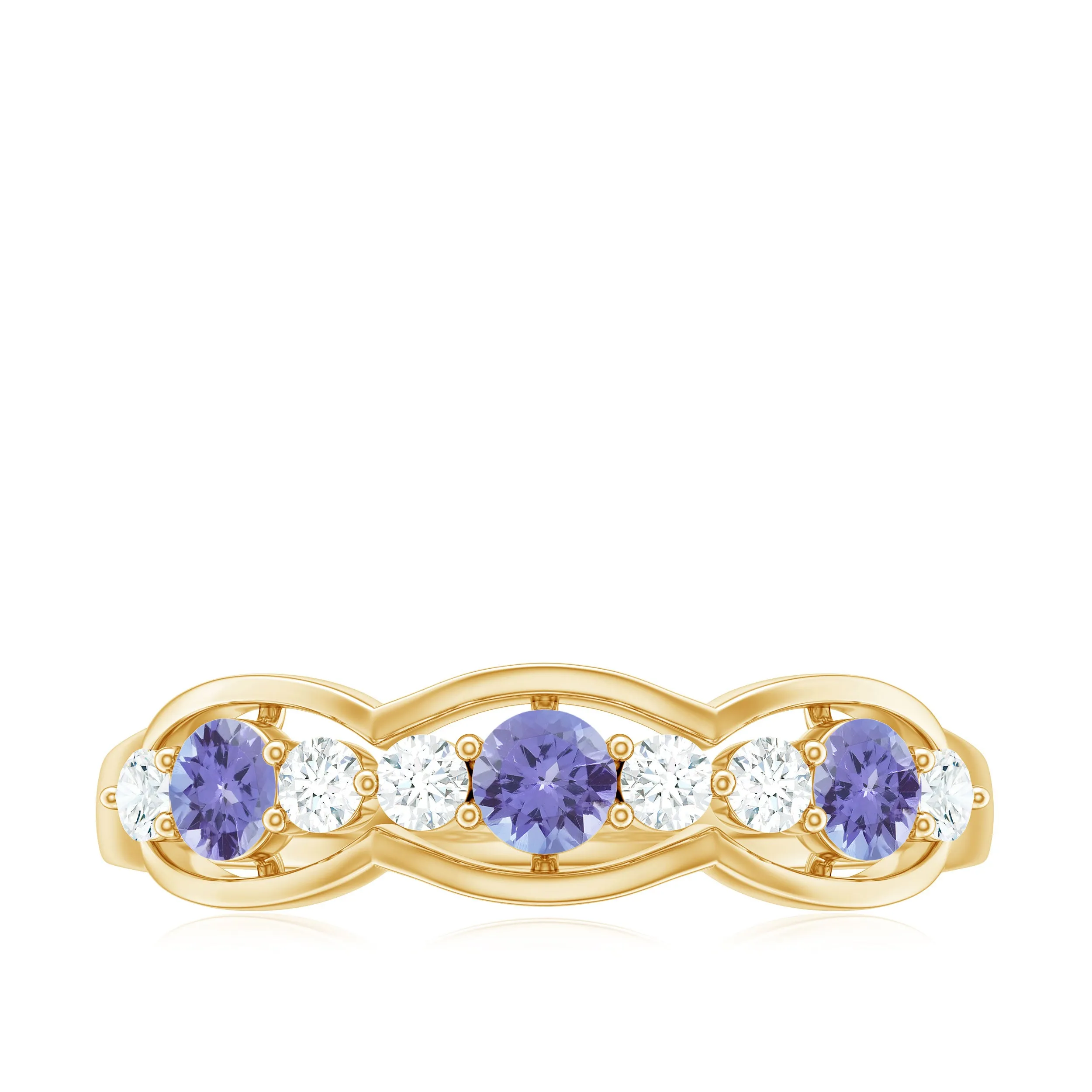 Certified Tanzanite Wedding Anniversary Ring