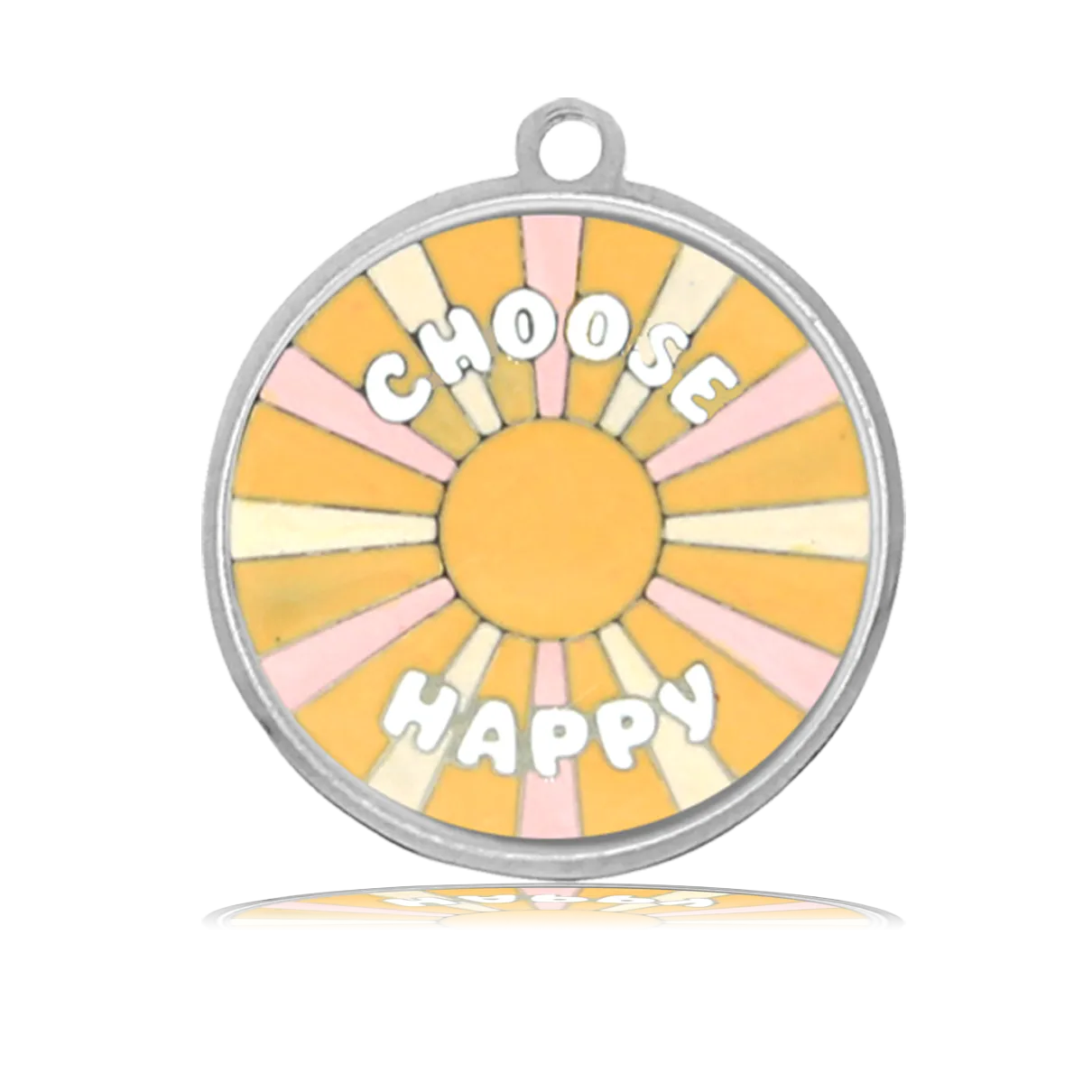 Choose Happy Charm with Green Yellow Jade Charity Bracelet