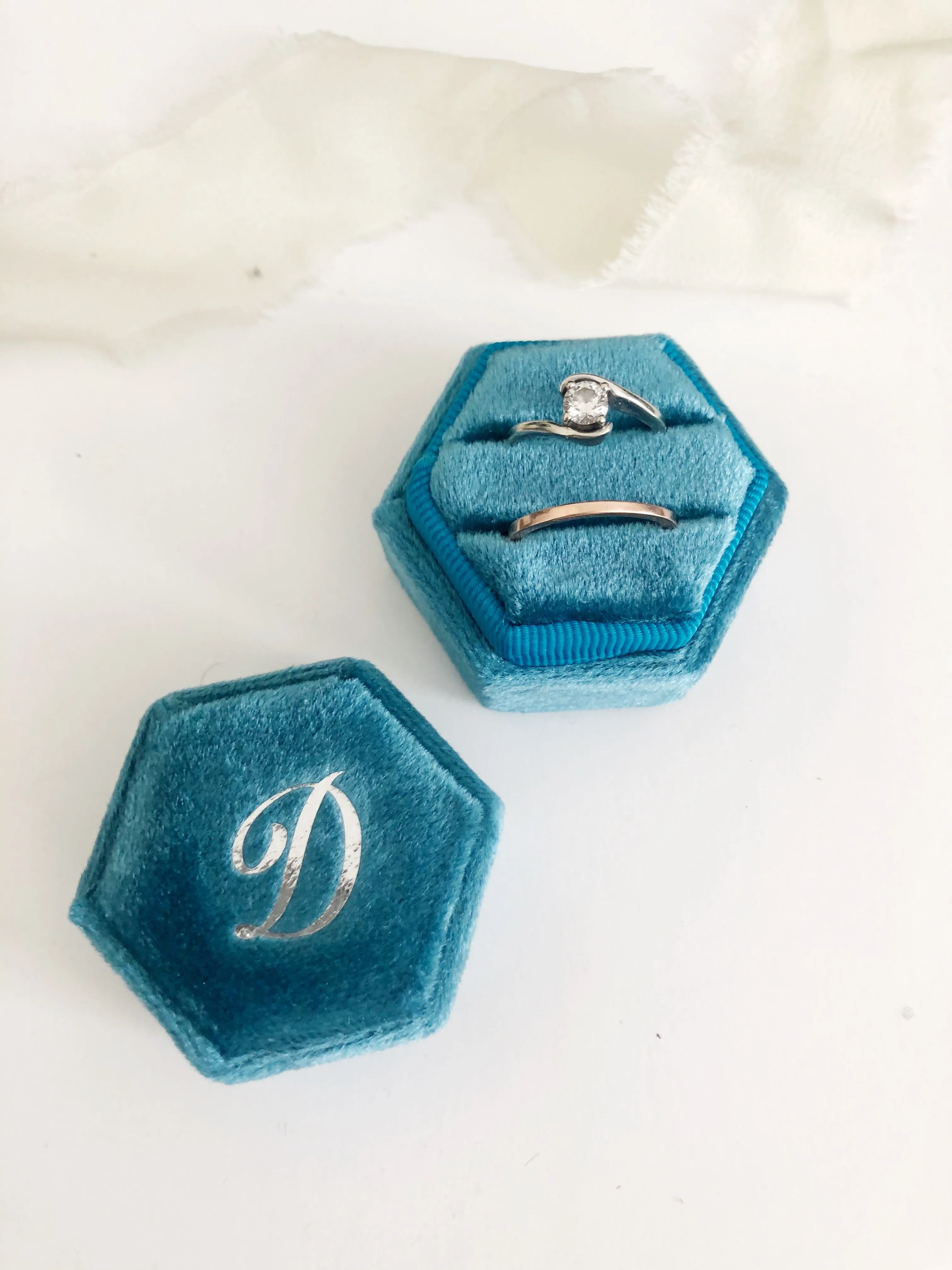 D Turquoise Hexagon Ring Box One-Off