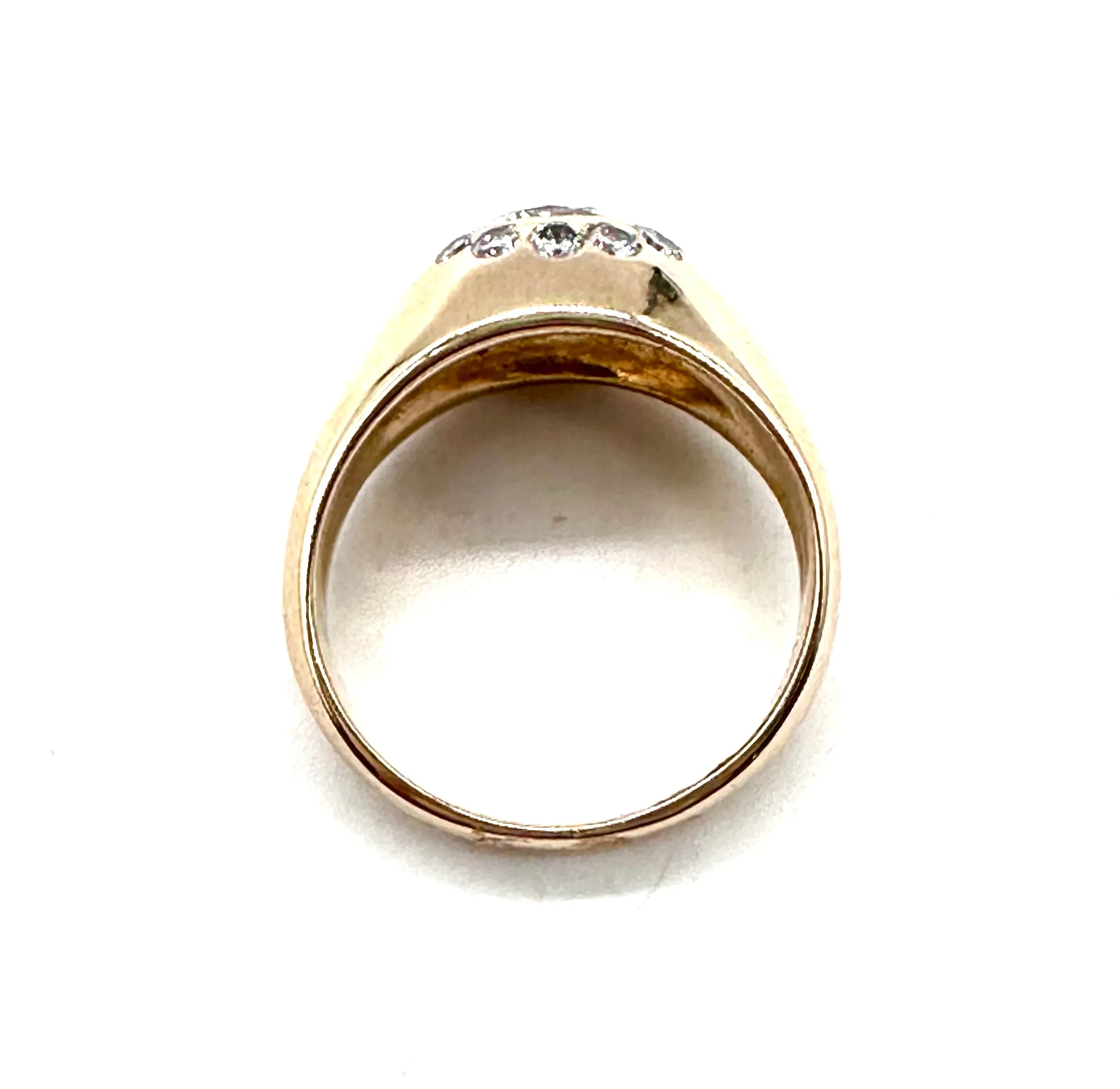 Diamond gypsy set halo dome ring