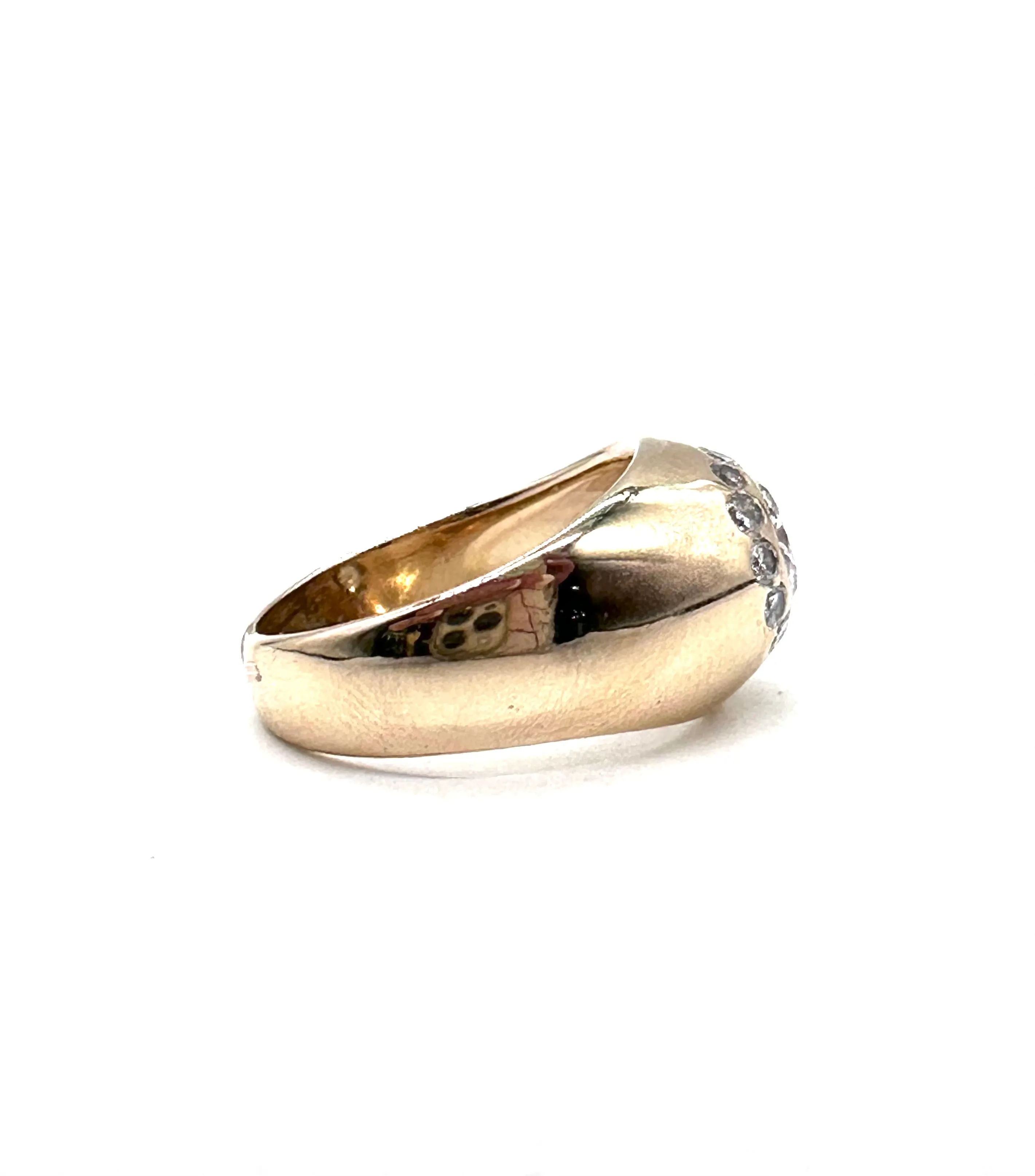 Diamond gypsy set halo dome ring