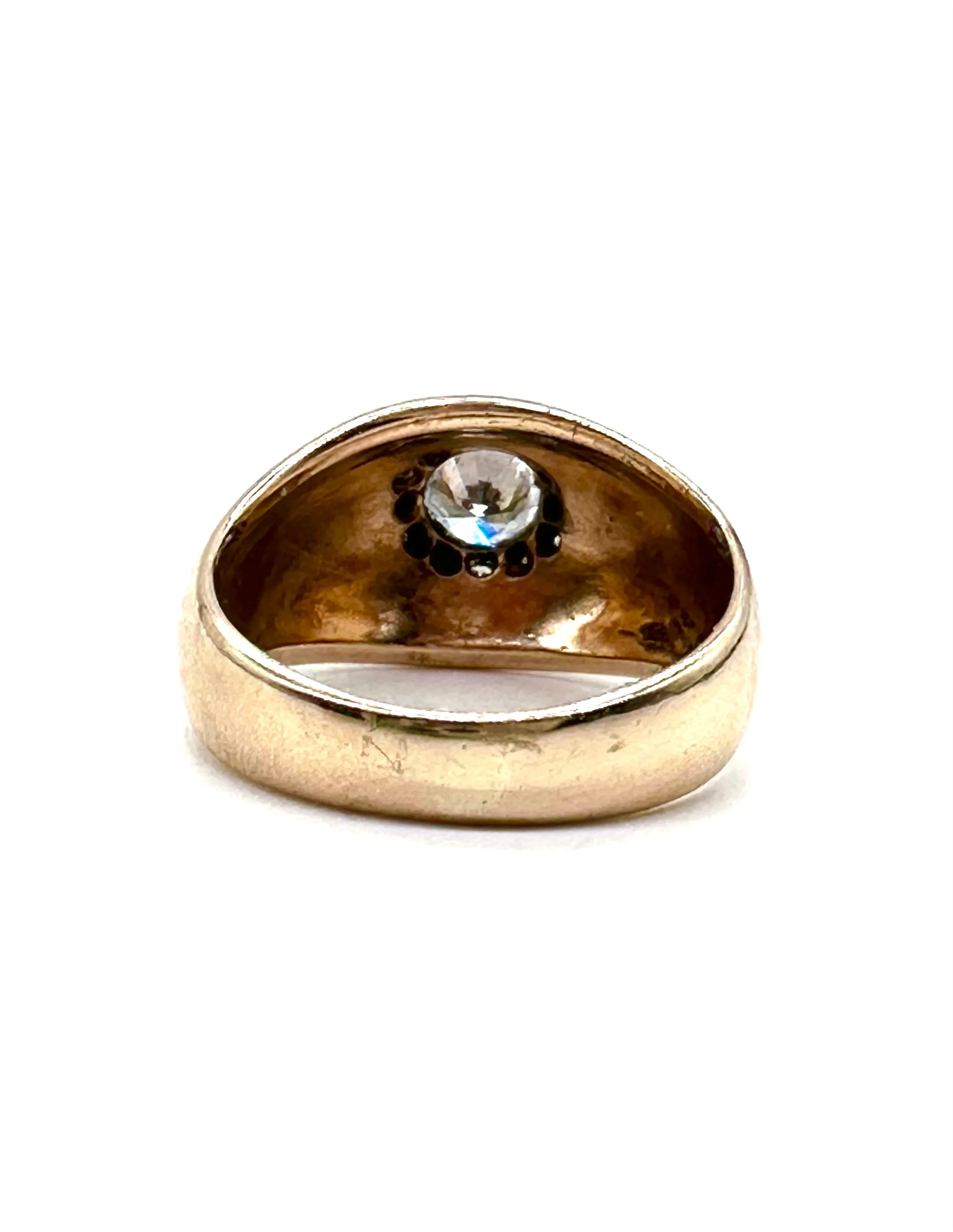 Diamond gypsy set halo dome ring
