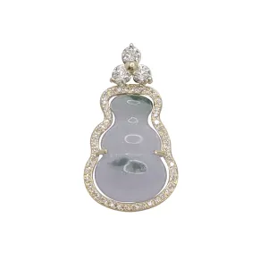 Diamond Jade Gourd Pendant (14K)