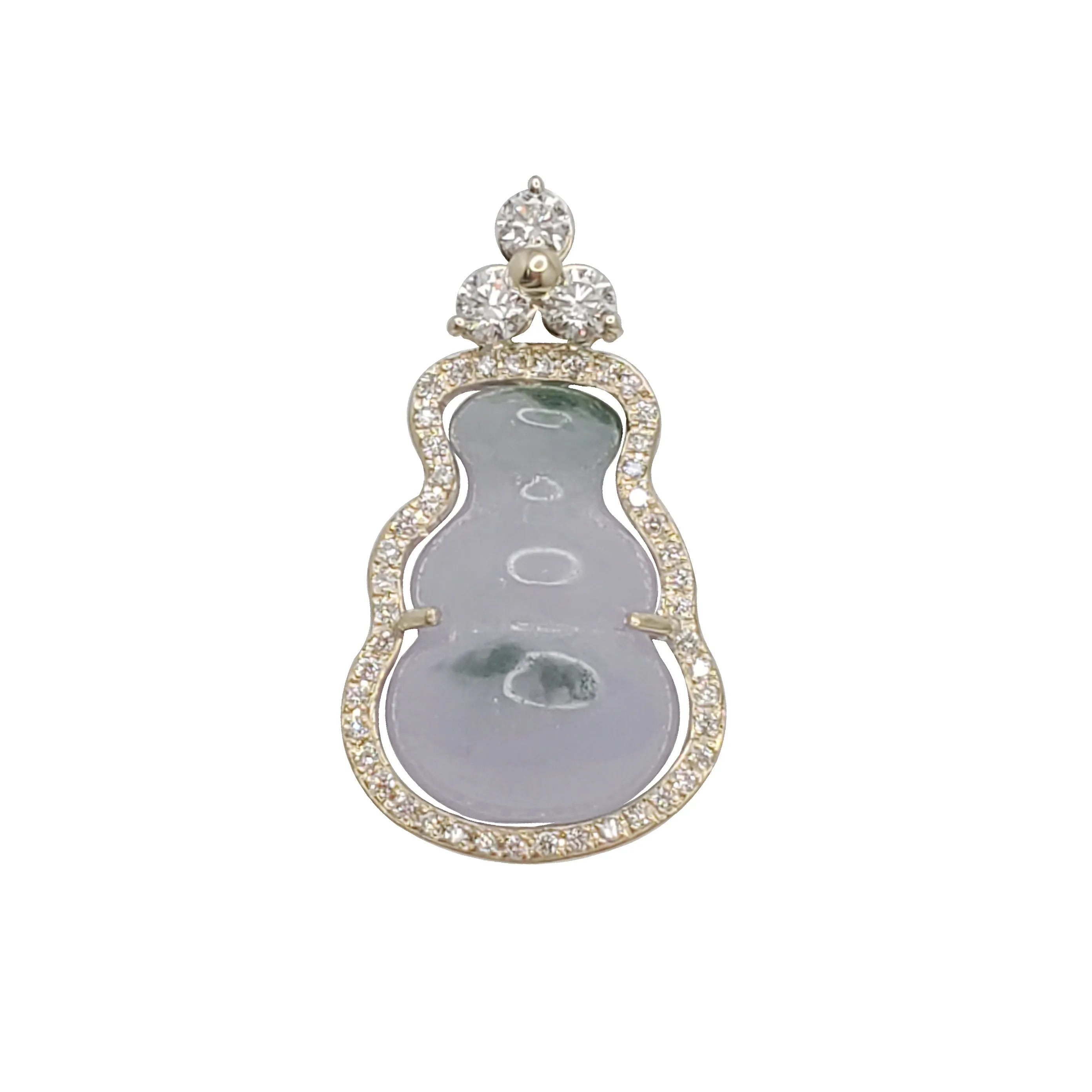 Diamond Jade Gourd Pendant (14K)