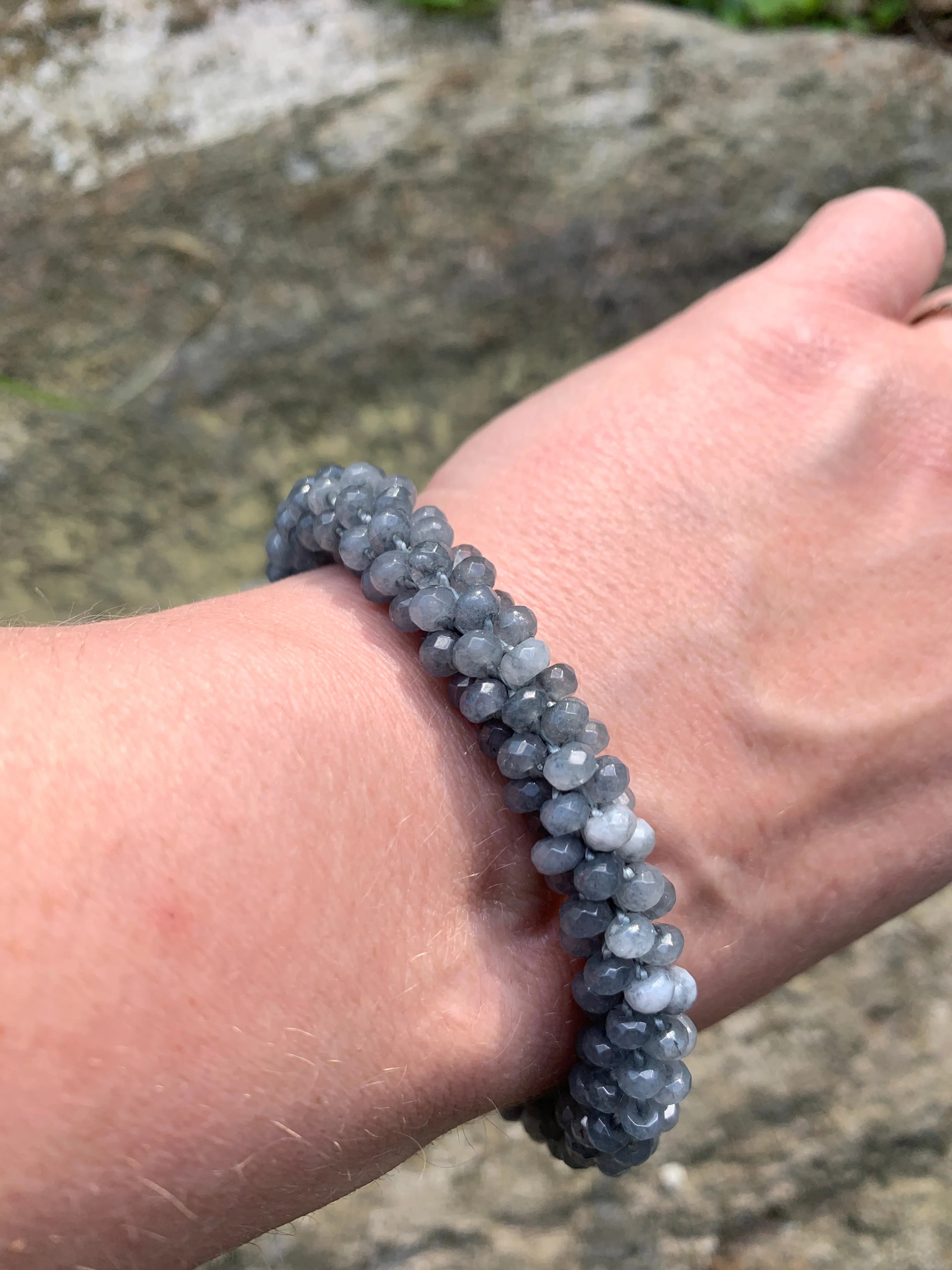 Dyed jade bracelet