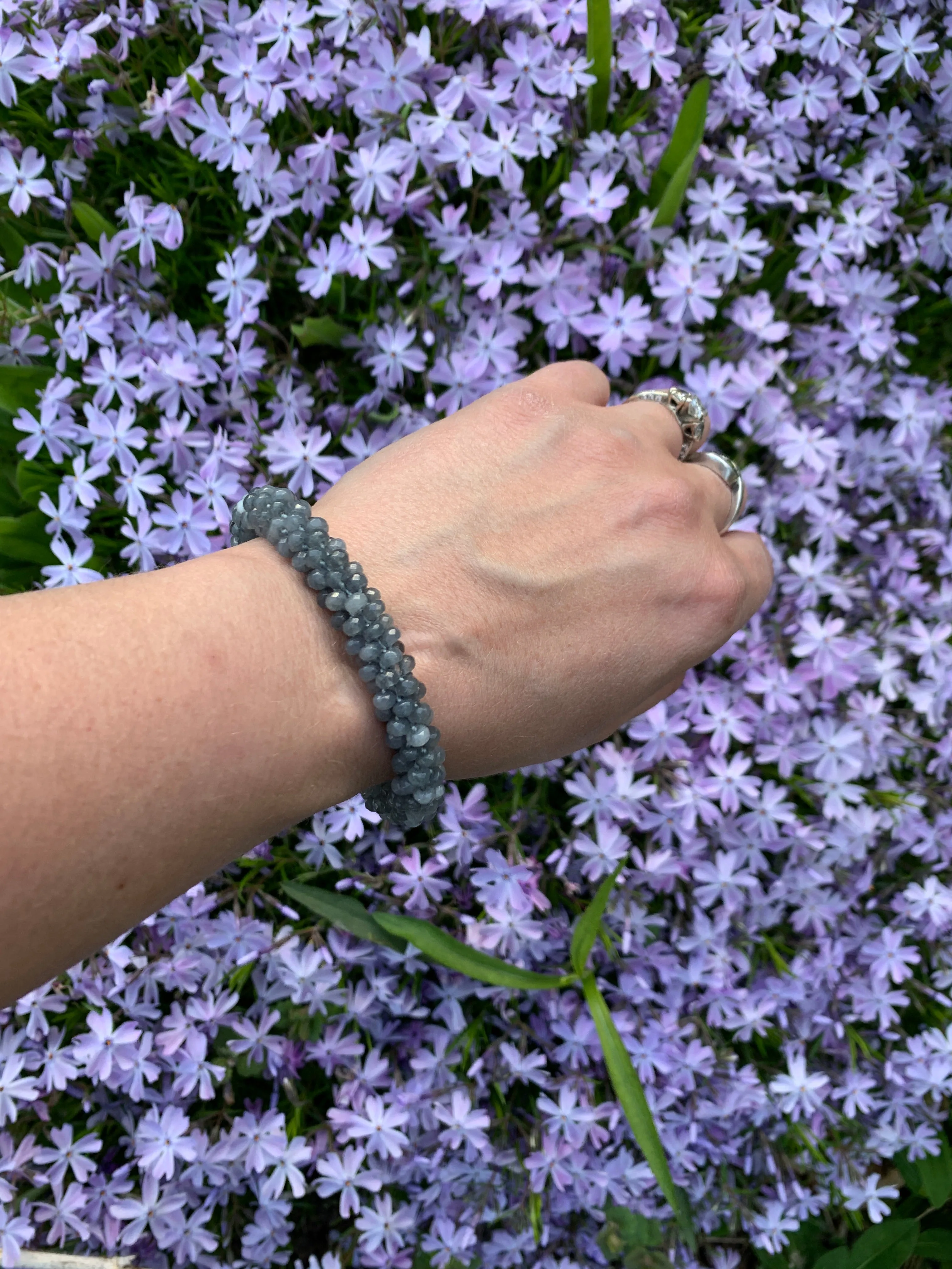 Dyed jade bracelet