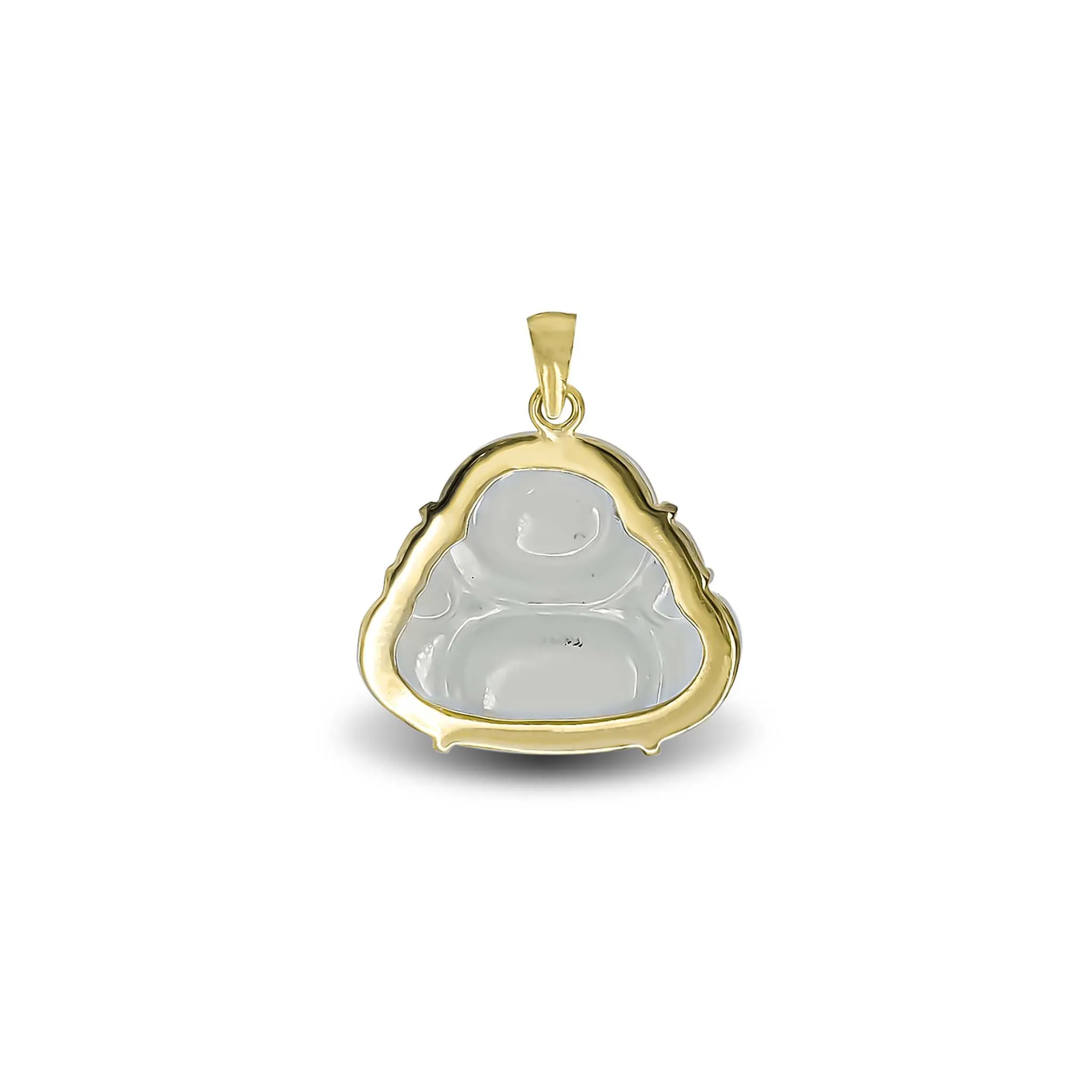Frame Jade Laughing Buddha Pendant (14K)