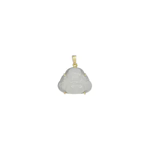 Frame Jade Laughing Buddha Pendant (14K)