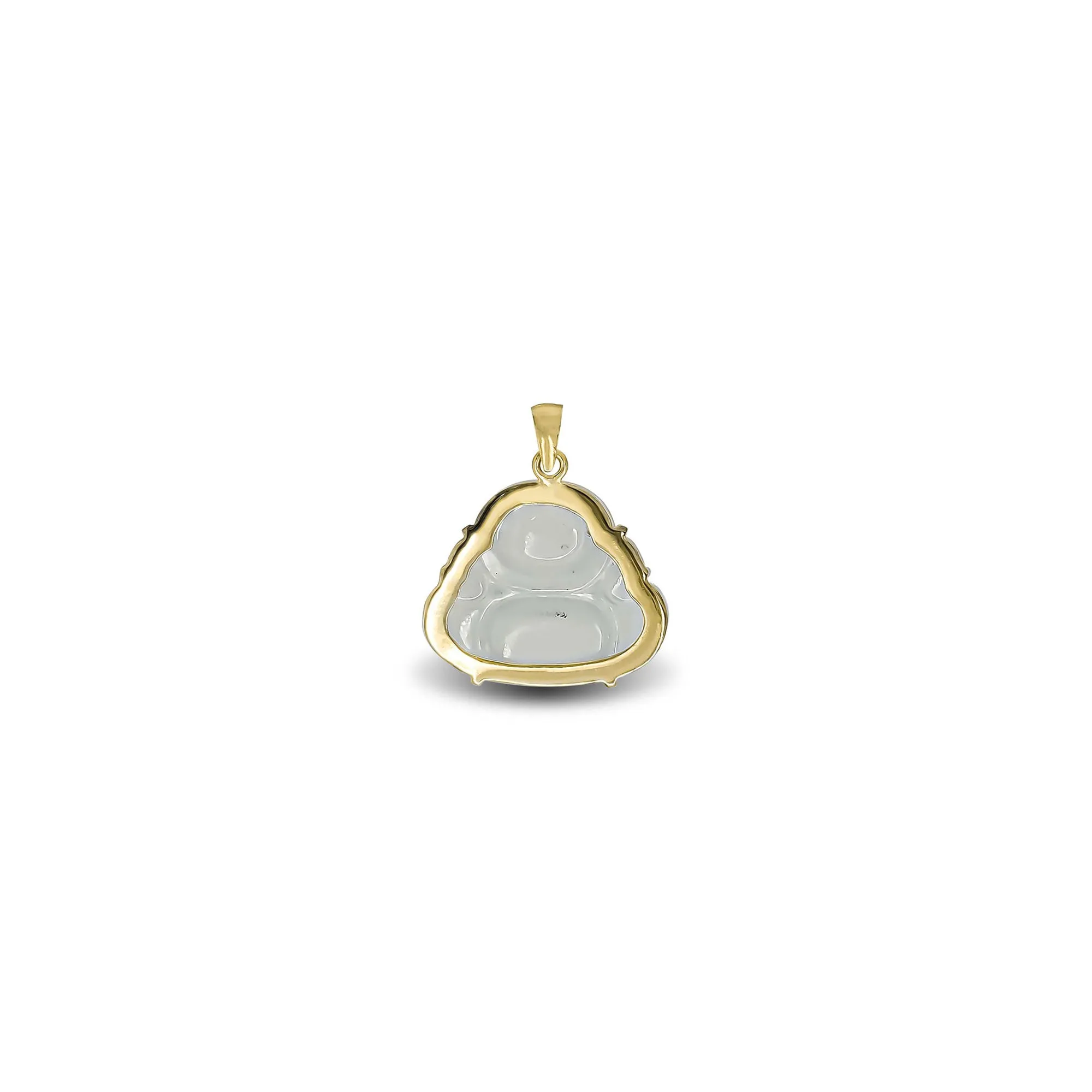 Frame Jade Laughing Buddha Pendant (14K)