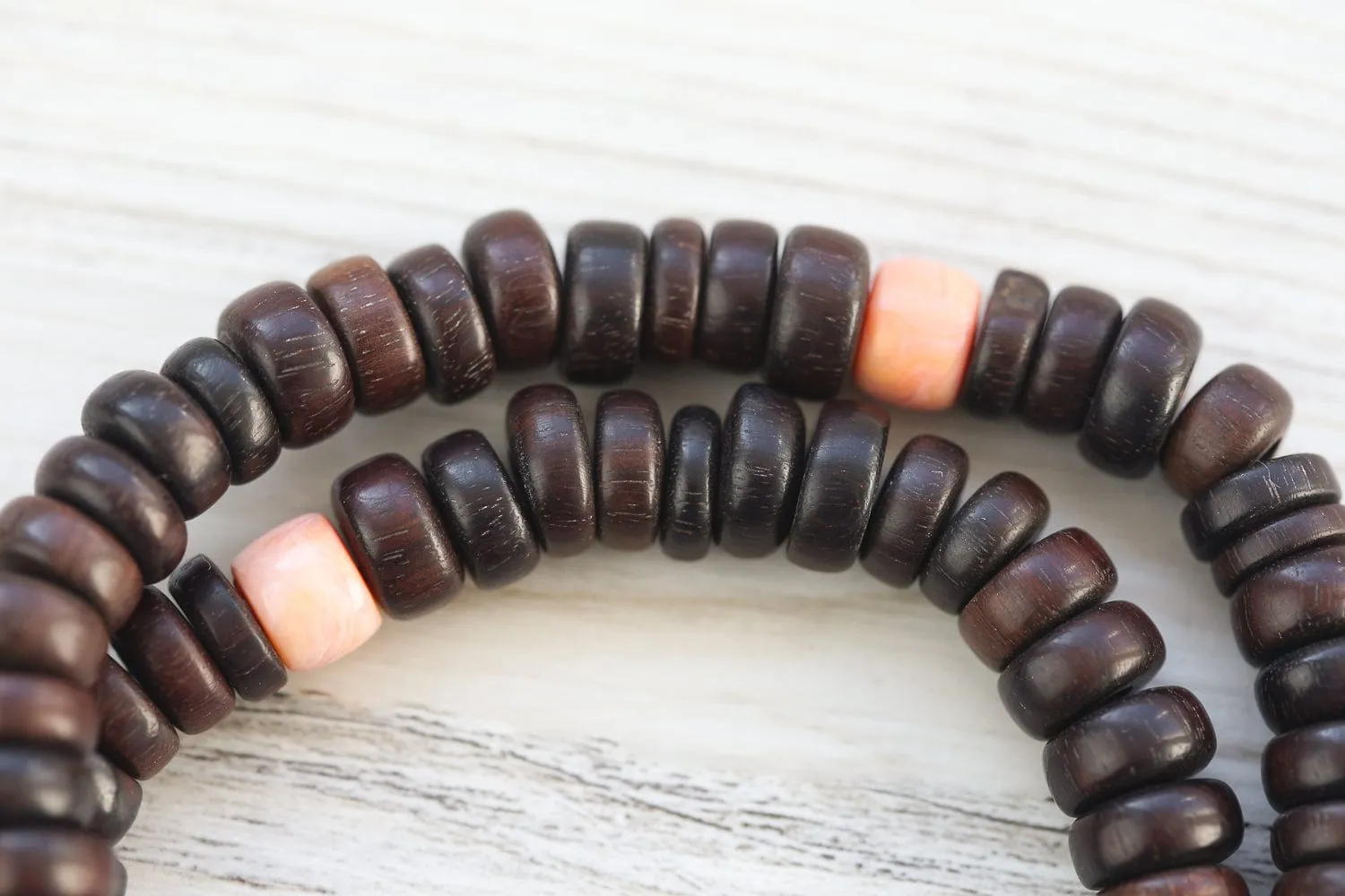 Gift of Ages Antique Coral & Tulsi Wood Mala