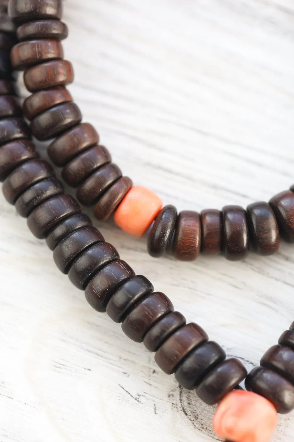 Gift of Ages Antique Coral & Tulsi Wood Mala