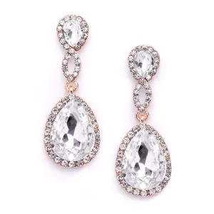 Home > New Arrivals! > Top-Selling Rose Gold Crystal Teardrop Earrings with Braided Top