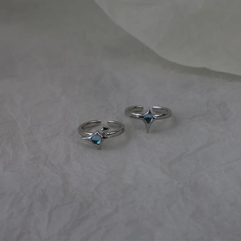 Irregular Cross Star Moonstone Ring Collection