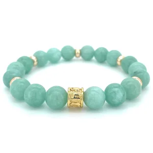 JADE & GOLD BEADED BRACELET - HALCYON COLLECTION