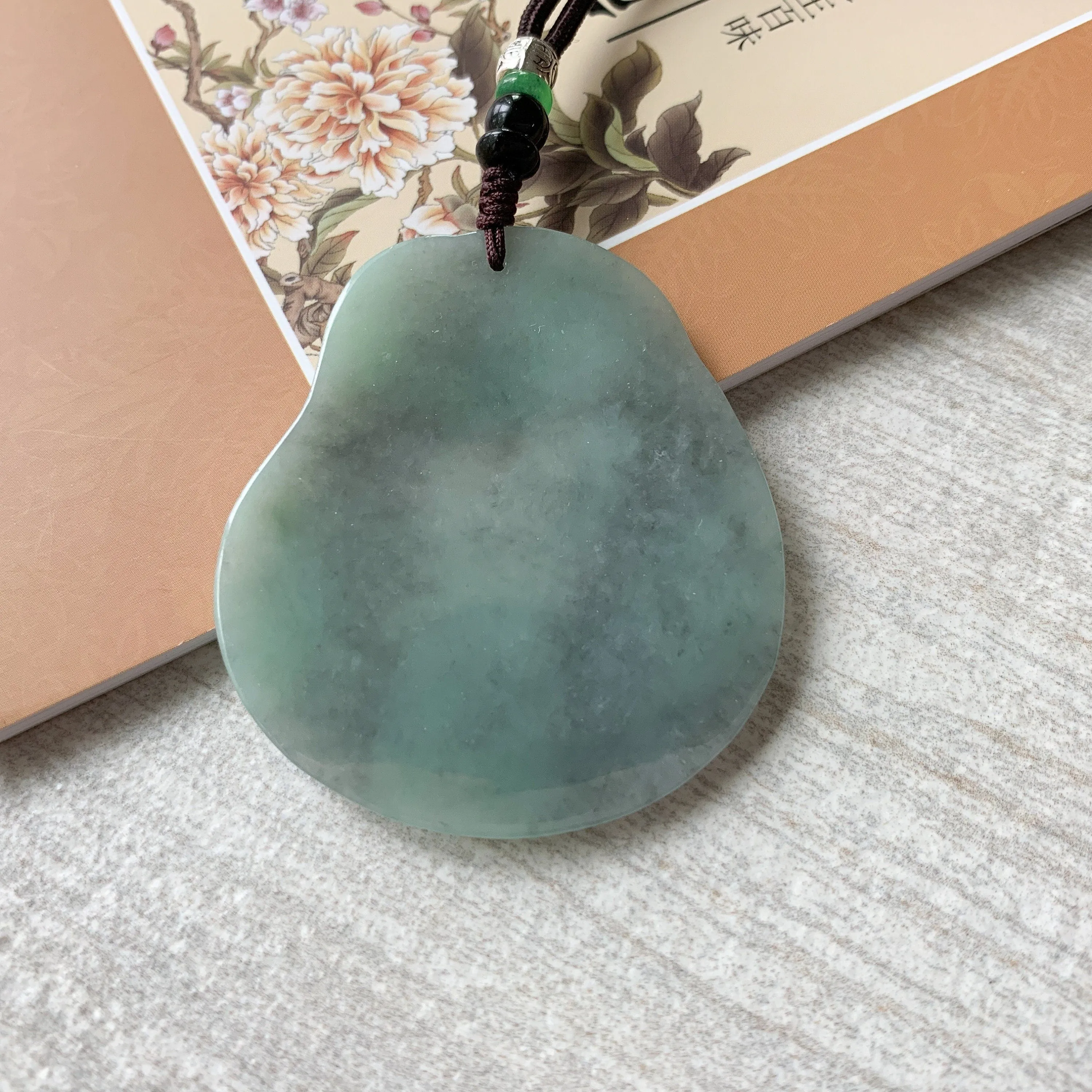 Jadeite Jade Deer in Forest Hand Carved Pendant Necklace, YJ-0321-0420193