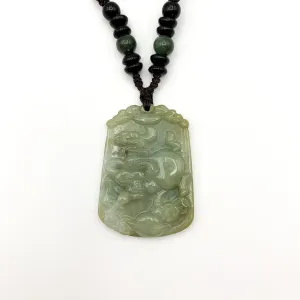 Jadeite Jade Ox Bull Cow Chinese Zodiac Carved Pendant Necklace, YW-0321-1645672473