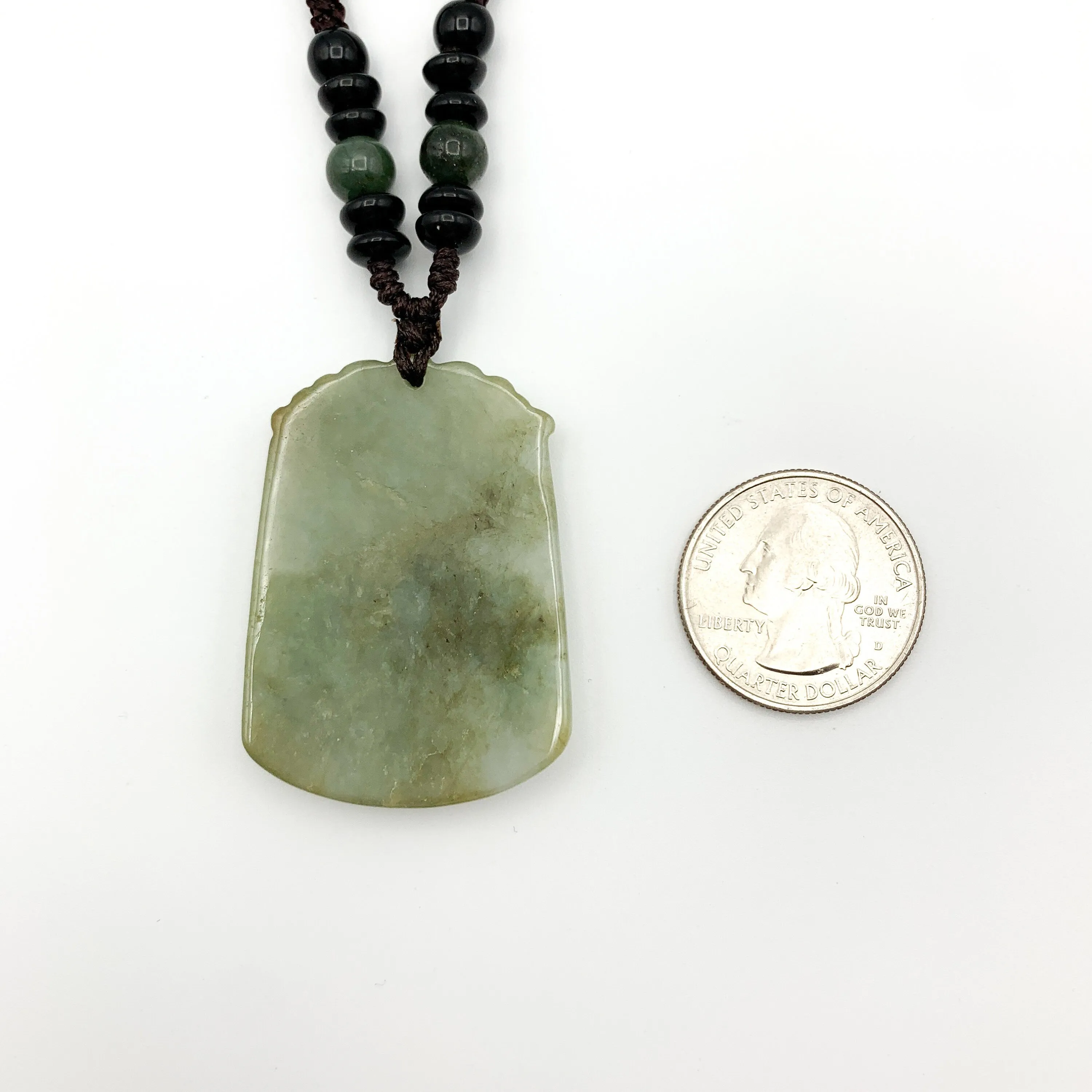 Jadeite Jade Ox Bull Cow Chinese Zodiac Carved Pendant Necklace, YW-0321-1645672473