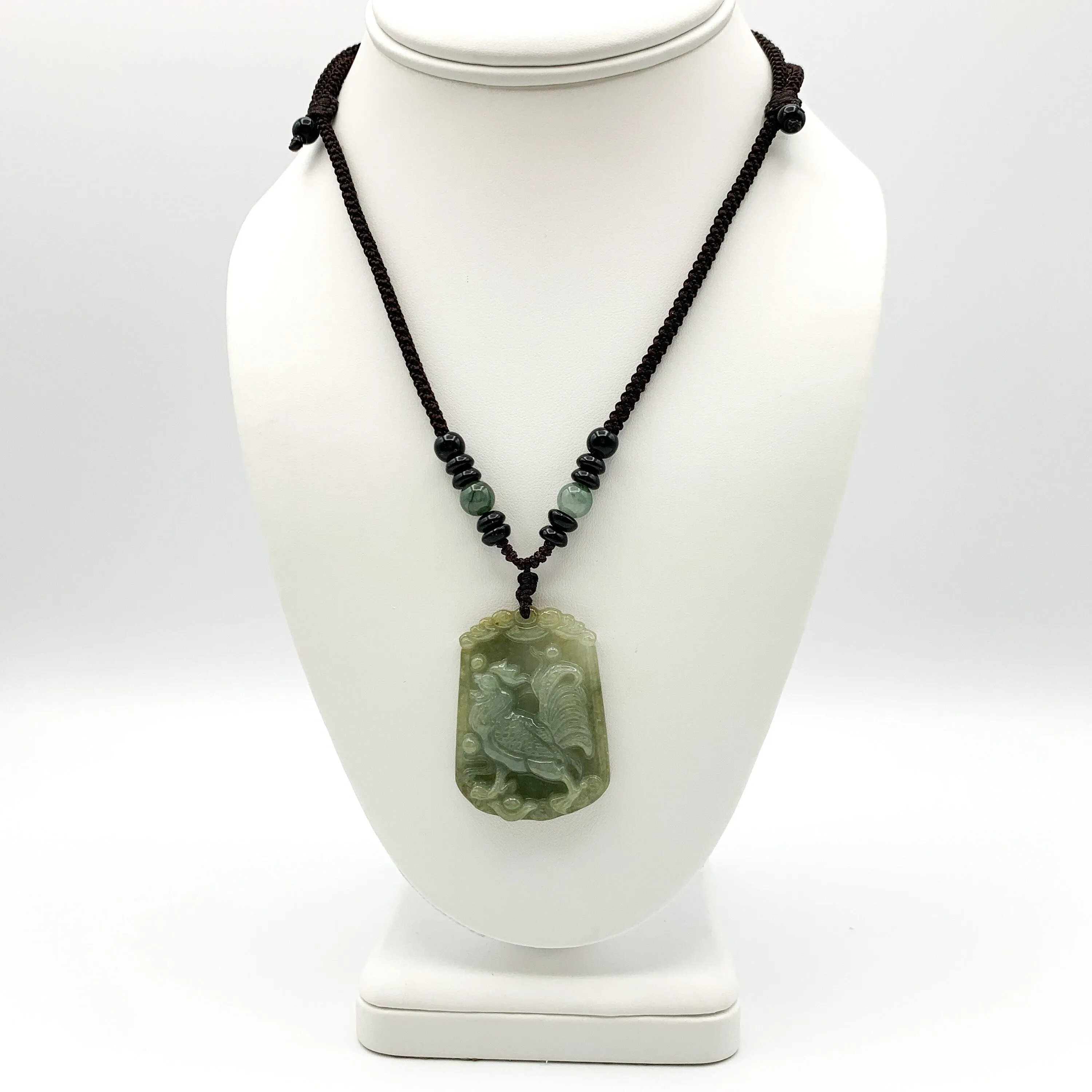 Jadeite Jade Ox Bull Cow Chinese Zodiac Carved Pendant Necklace, YW-0321-1645944372