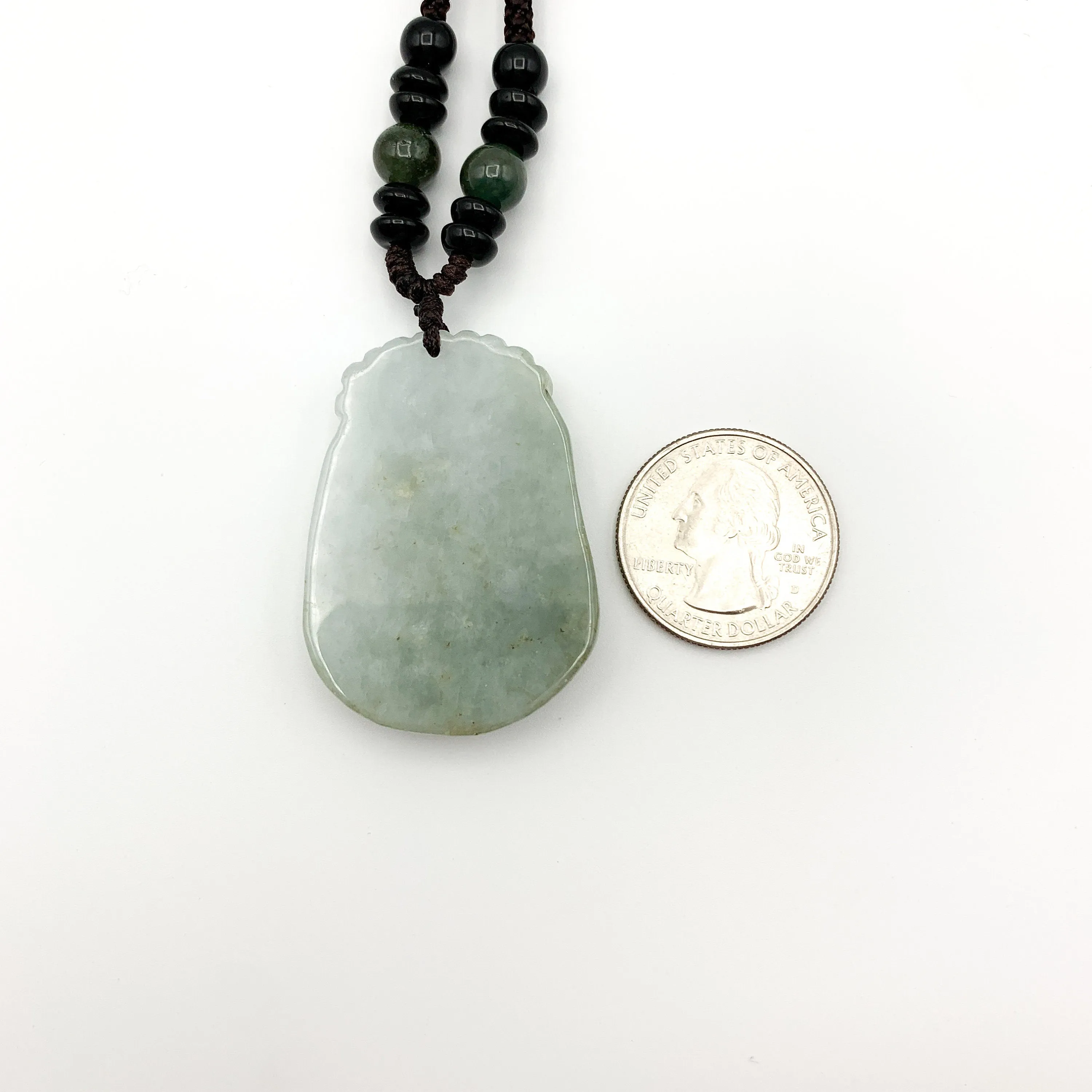 Jadeite Jade Ox Bull Cow Chinese Zodiac Carved Pendant Necklace, YW-0321-1645944372