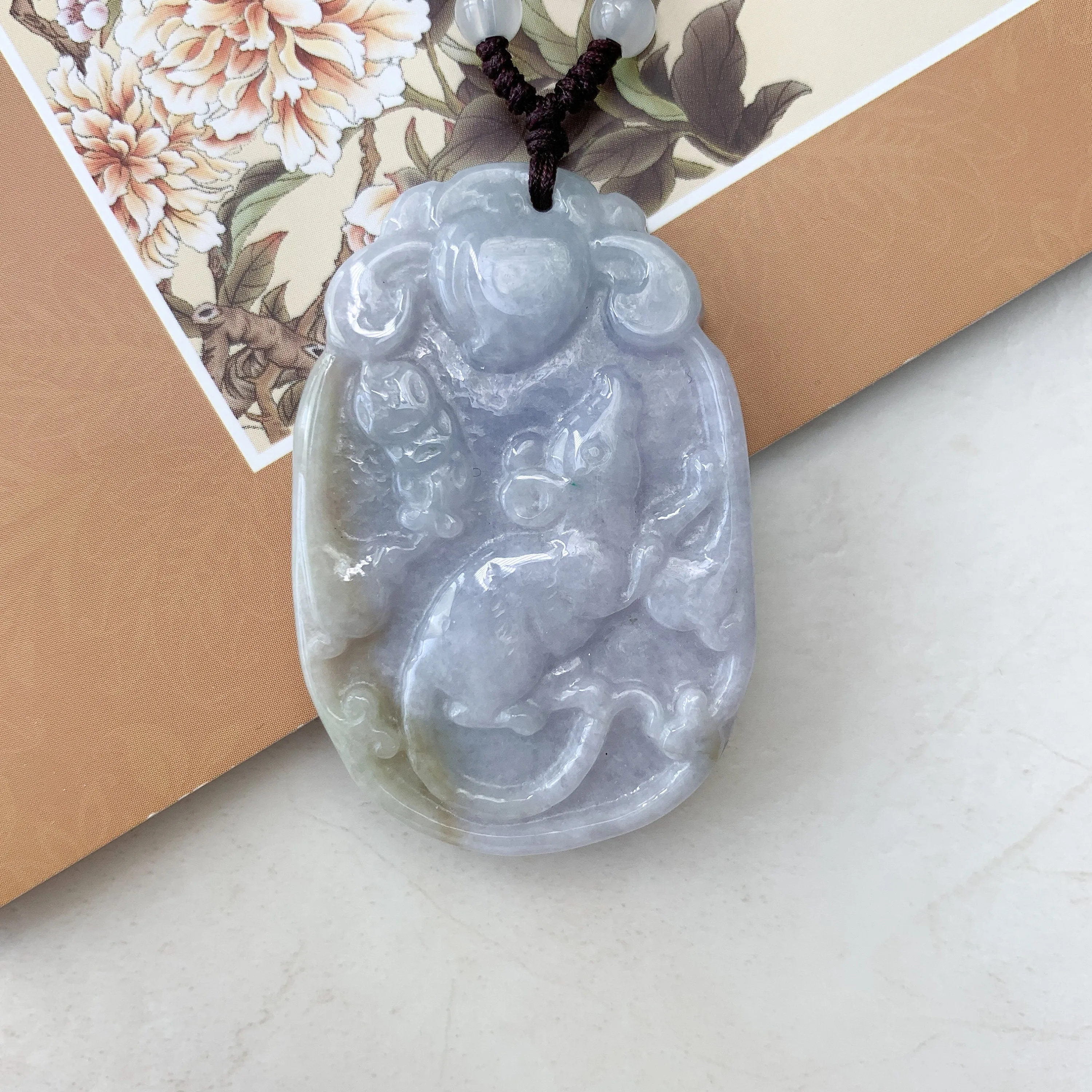 Jadeite Jade Rat Mouse Chinese Zodiac Carved Pendant, YW-0110-1646976509