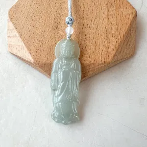 Jadeite Jade Standing Amitabha, Amida, 阿弥陀佛, Carved Pendant Necklace, YJ-0621-0389201