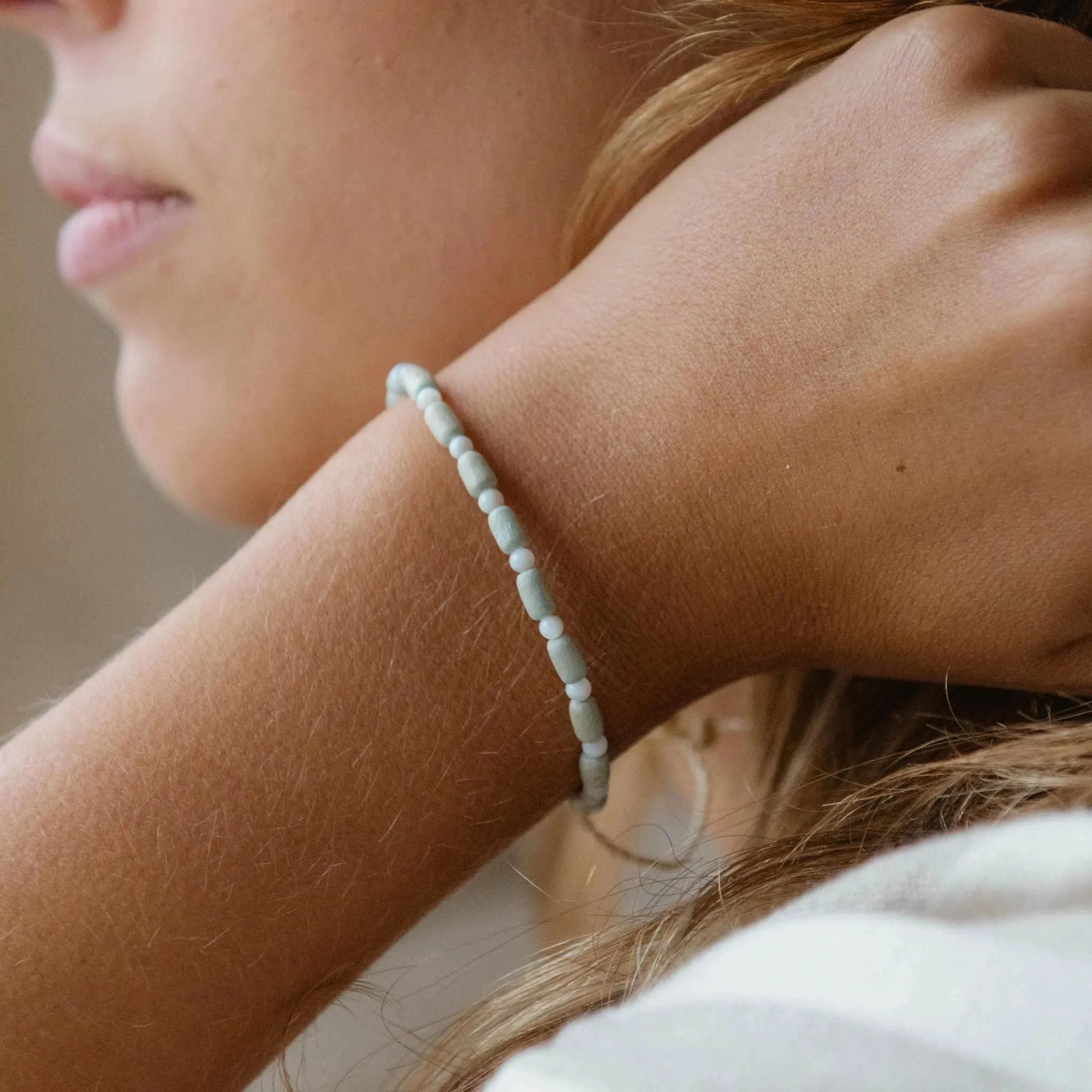 Kilauea Wood Beaded Bracelet