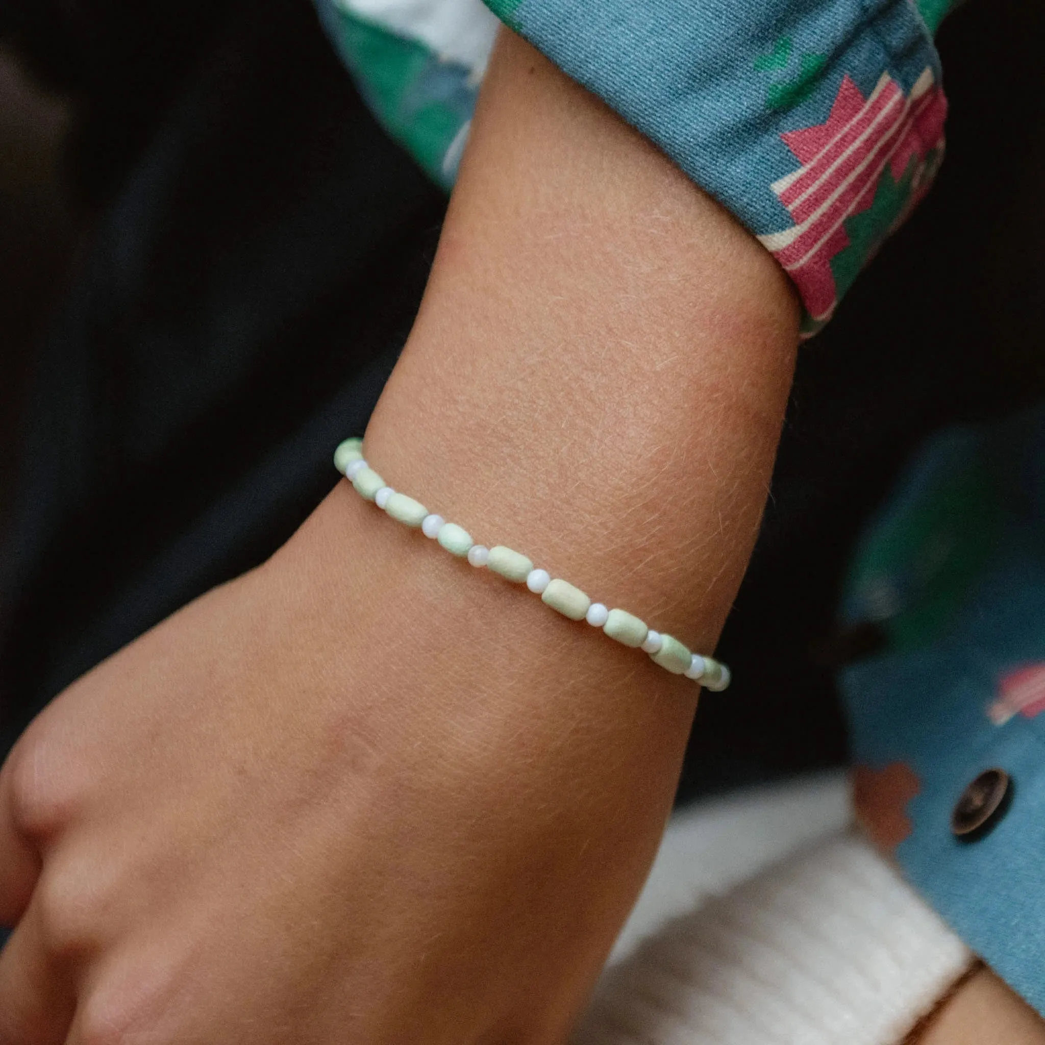 Kilauea Wood Beaded Bracelet