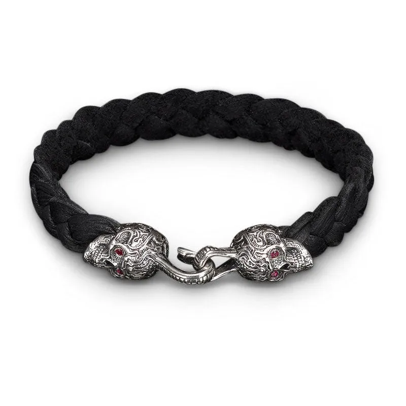 LB7 Black Jack Leather Bracelet