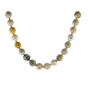 Libra Fossilized Coral Beaded Necklace