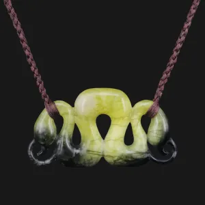 Maori inspired Jade Pekapeka Necklace with Manaia Figures Perfect Anniversary Gift for Him or Her, Handcrafted Bird Necklace Mens Gift