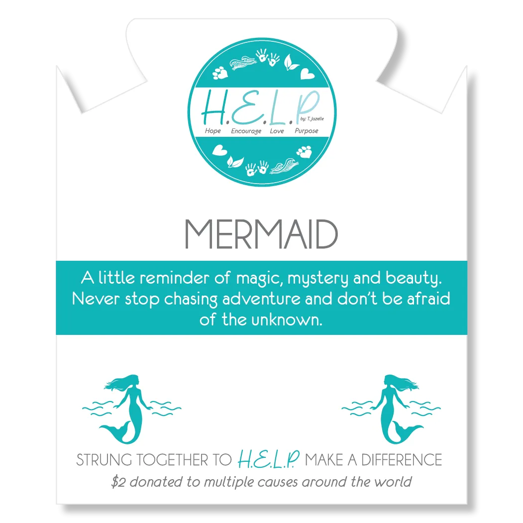 Mermaid Charm with Azure Blue Jade Charity Bracelet