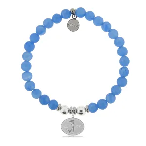 Mermaid Charm with Azure Blue Jade Charity Bracelet