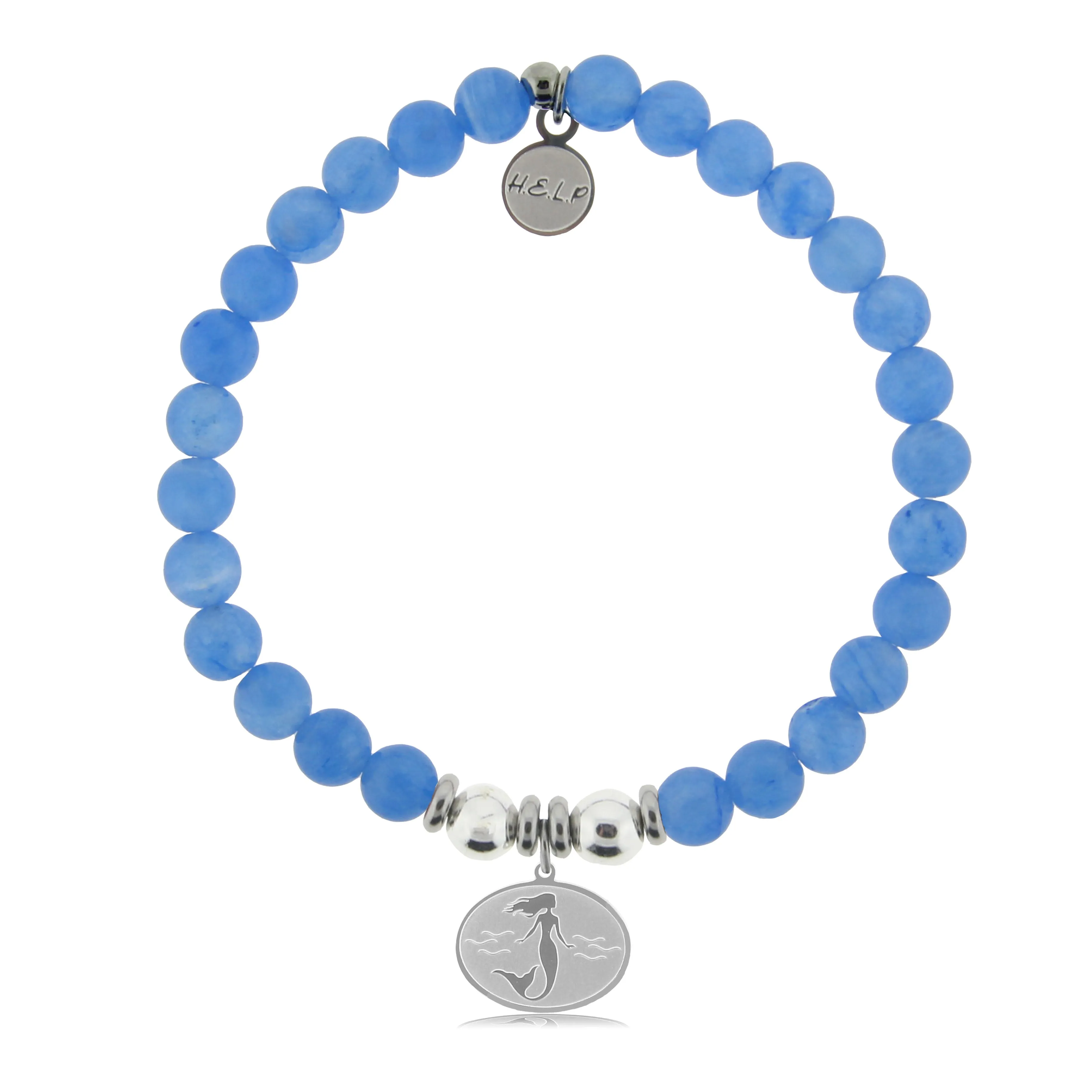 Mermaid Charm with Azure Blue Jade Charity Bracelet